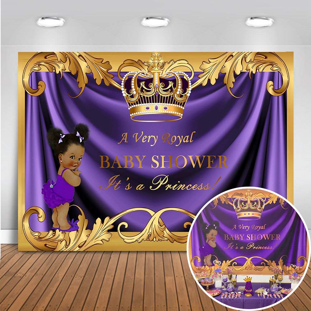 purple and gold baby shower