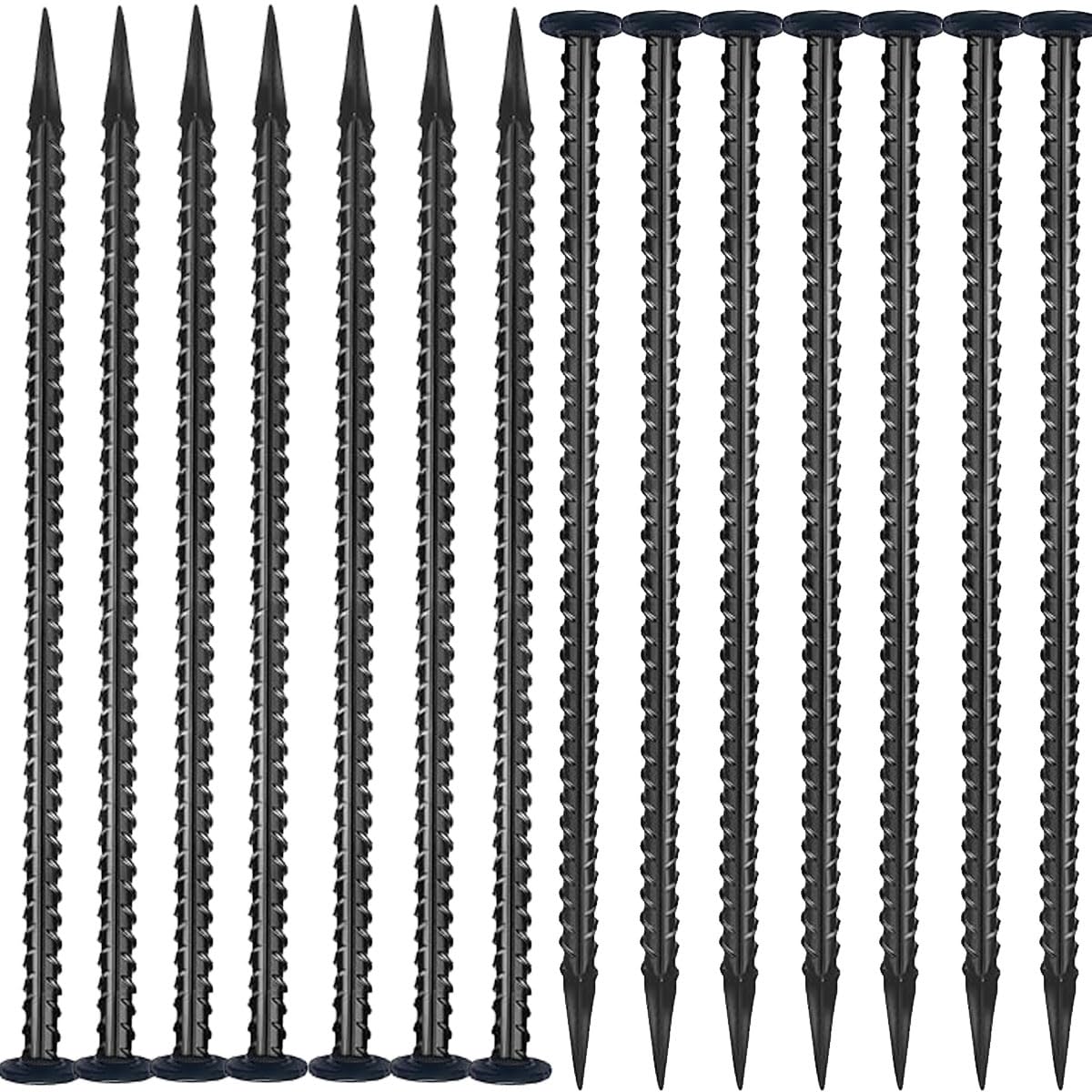Photo 1 of 16 Inc Rebar Stakes, Ground Stake?1/2 Inch Diameter, Galvanized Steel Ground Anchors,Speed Bump, Tent Stakes, Heavy Duty Metal Stakes, Used for Road Construction Outdoor Camping,30 Pack?Black?