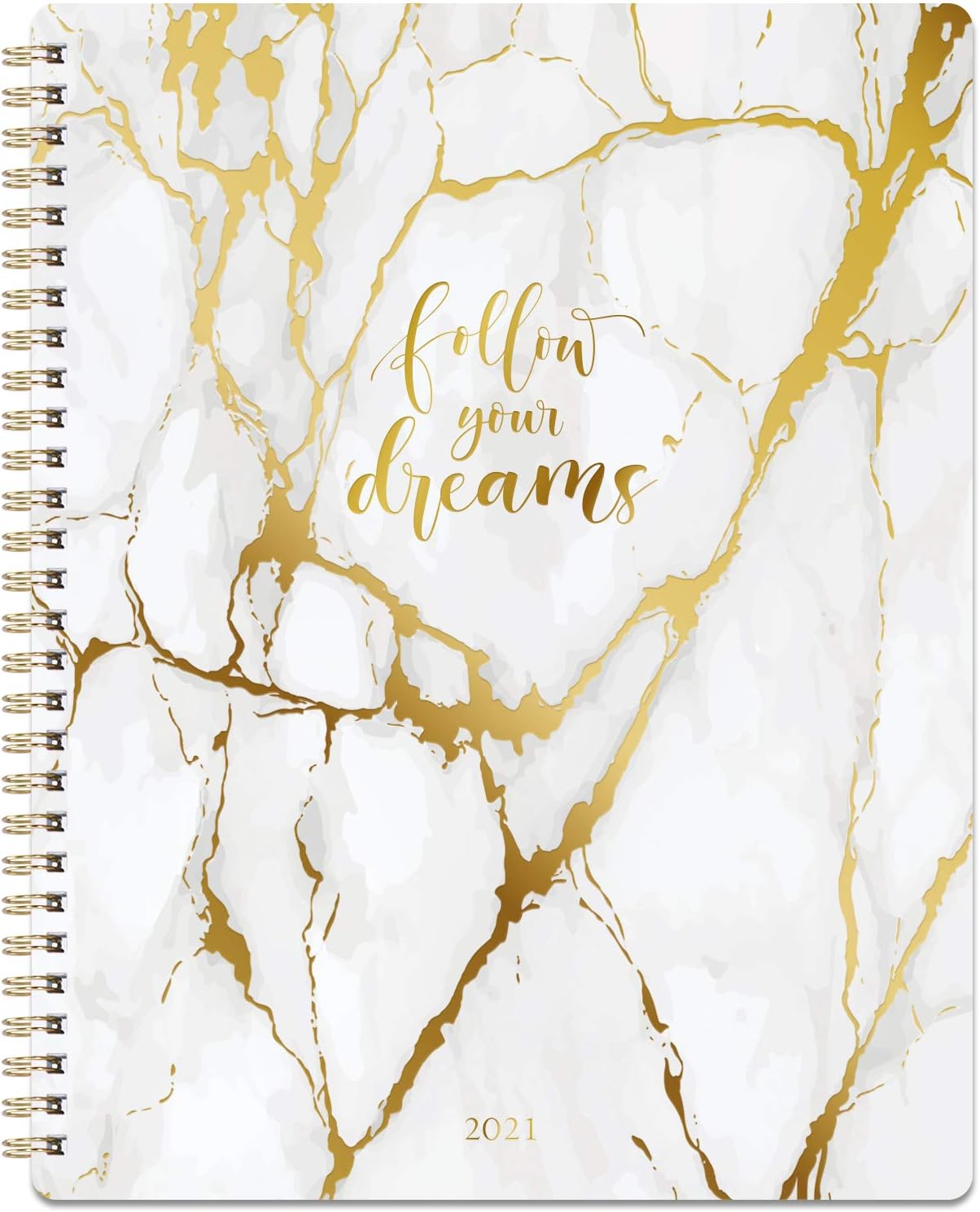 2021 Planner - Weekly & Monthly Planner 8" x 10", Jan 2021-Dec 2021, Flexible Cover, to-Do List, Twin-Wire Binding
