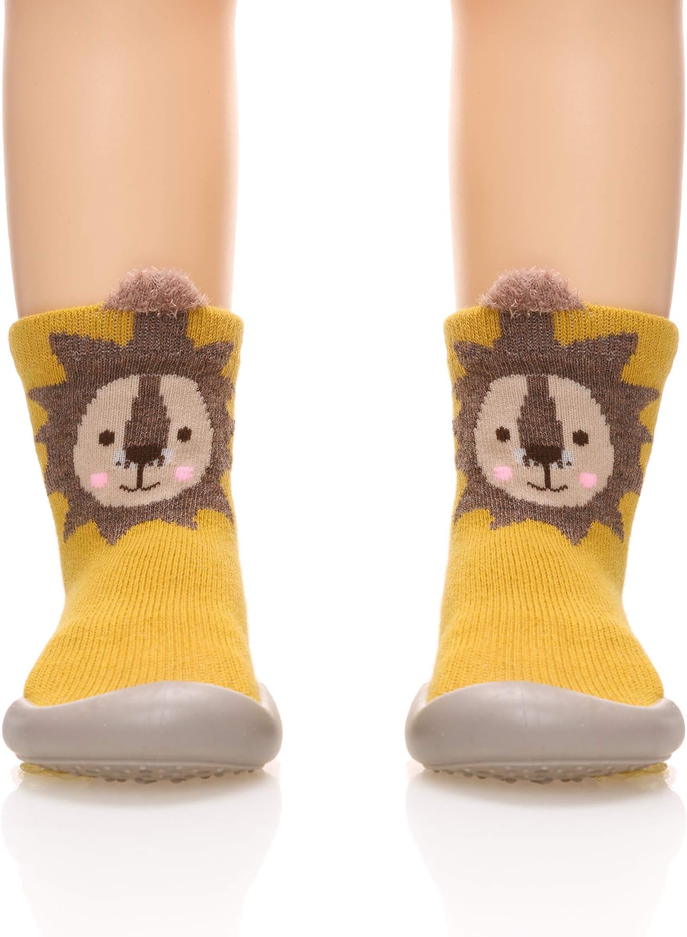 Childrens Kids Toddlers Animal Rubber Sole Non-Skid Indoor Floor Slipper Baby Boy Girls Breathable Cotton Outdoor Shoes Socks