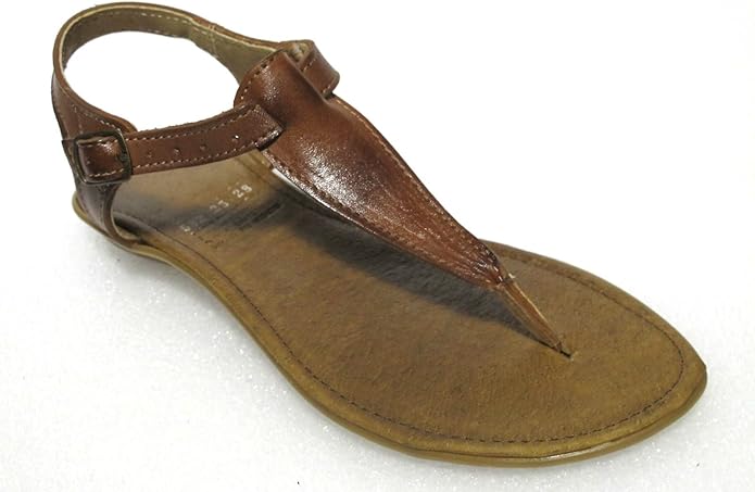 Amazon.com | Women's Soft Leather Handmade Sandals Flip Flop Shoes Slip on Huaraches Brown (8 