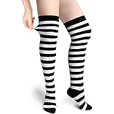 Landisun Thigh High Socks Leg Warmers Boot Stockings Witch Halloween Costumes