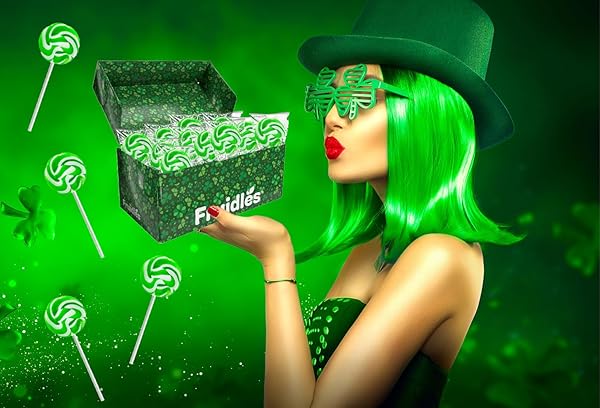 FRUIDLES ST. PATRICK’S DAY SWIRL LOLLIPOPS, PARTY FAVOR BOX, INDIVIDUALLY WRAPPED (24-PACK)