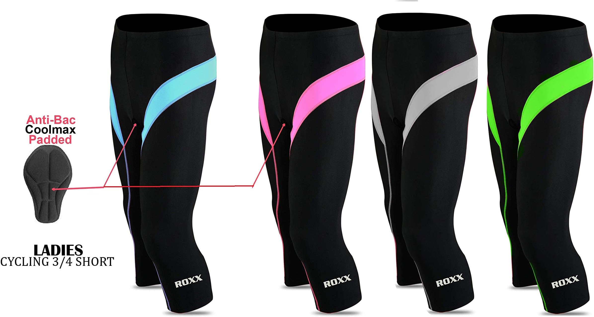 Women's ladies Quality ¾ Three Quarter Legging Cycling Shorts Cool-max Padded Outdoor Cycle Tight girl Shorts SPORTS