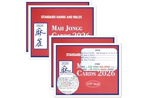 Foleto 4Pcs 2026 mah-Jong Cards Guide Rules American Official Revision | Mahjong mat 2026 Mahjong Card - Large Print
