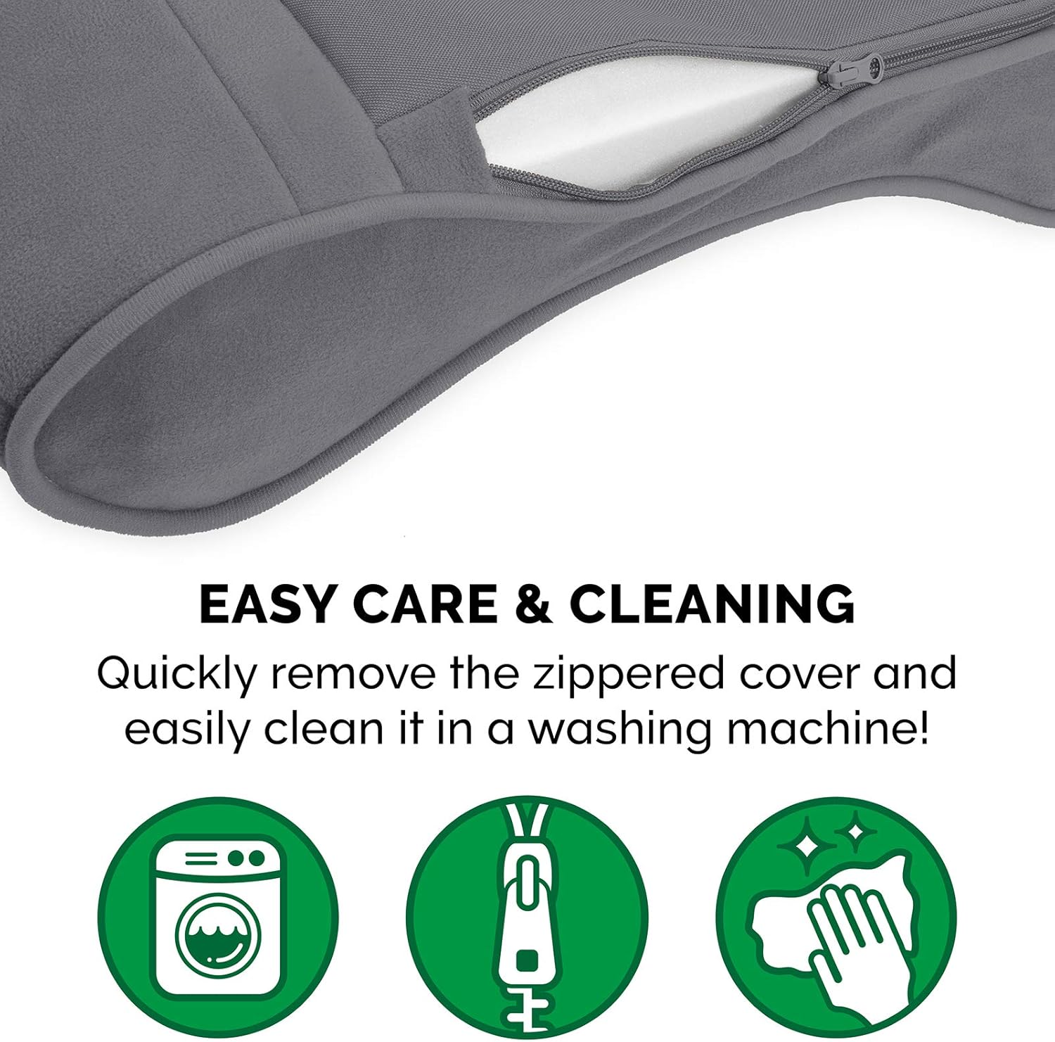 Furhaven Pet Dog Bed - Orthopedic Micro Velvet Ergonomic Luxe Lounger Cradle Mattress Contour Pet Bed with Removable Cover for Dogs and Cats, Gray, Jumbo : Pet Supplies