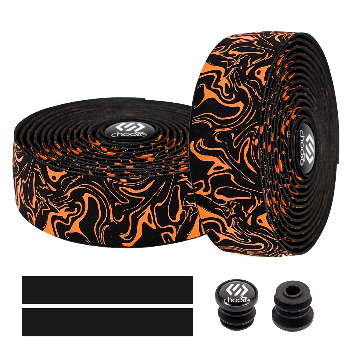 Chooee Road Bike Handlebar Tape,2PCS Bicycle Bar tape,Orange.