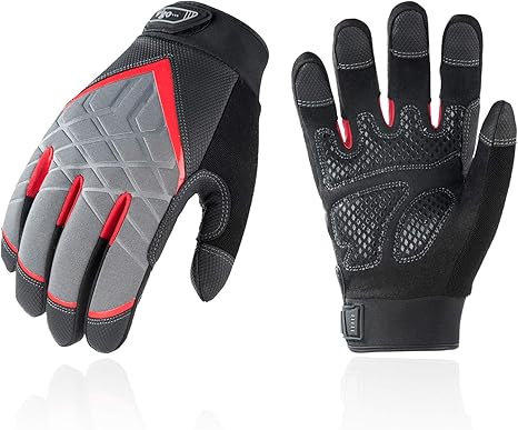 Amazon Co Jp Vgo メカニックグローブ 合成革 作業手袋 背抜き 軍手 リガー手袋 男性用ワークグローブ 1双入 Size Ll Gray Red 組 Sl9721 Ml Grr Diy 工具 ガーデン