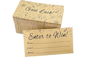 L LIKED 500 Raffle Tickets 3.5 x2 Inch Kraft Paper Enter to Win Entry Form Cards for Carnivals, Raffles, Fairs, Ballot Box, Raffle Drum-with Space for Name, Email Address Phone Number