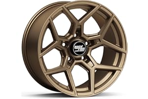 RockTrix RT105 18 inch Wheel Compatible with Jeep Wrangler JK JL 18x9 5x5 Wheels (-12mm Offset, 4.5in Backspace) 5x5 PCD, 71.5mm Bore, Bronze Wheels, Also fits Gladiator JT Rims