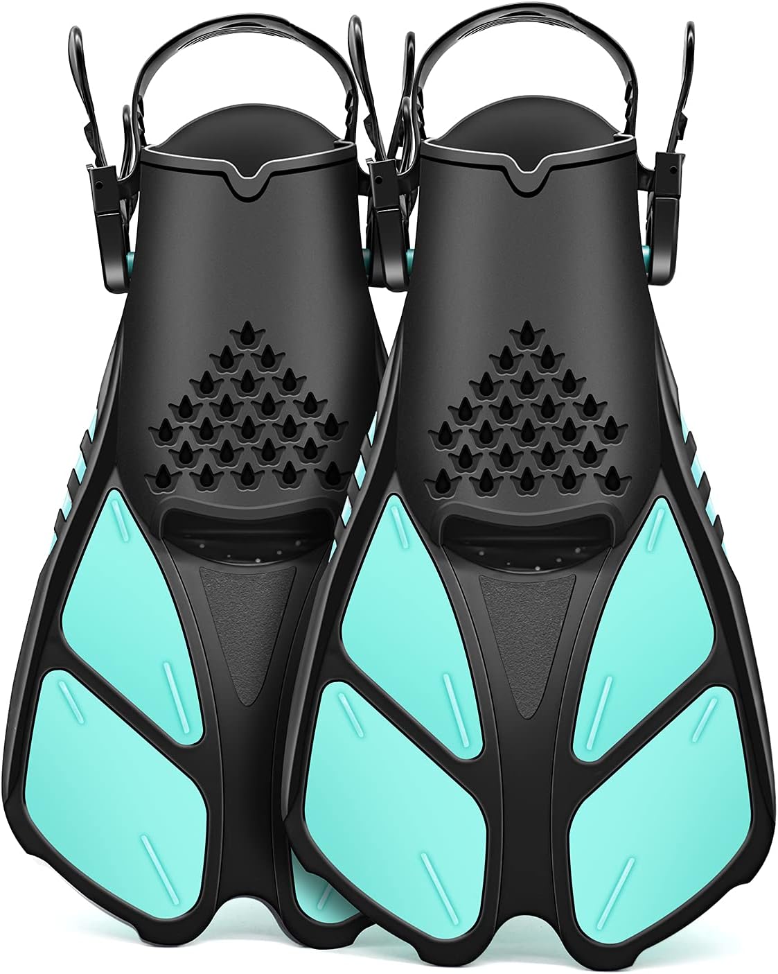 Swim Fins Open Heel, Adjustable and Light Diving Fins with Good Thrust, Travel Size Short Flippers for Snorkeling Swimming （Unisex） : Sports & Outdoors
