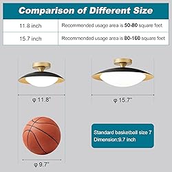 Dimmable Mid Century Modern Semi Flush Mount