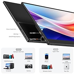 memzuoix 15.6" Portable Monitor 1080P FHD IPS