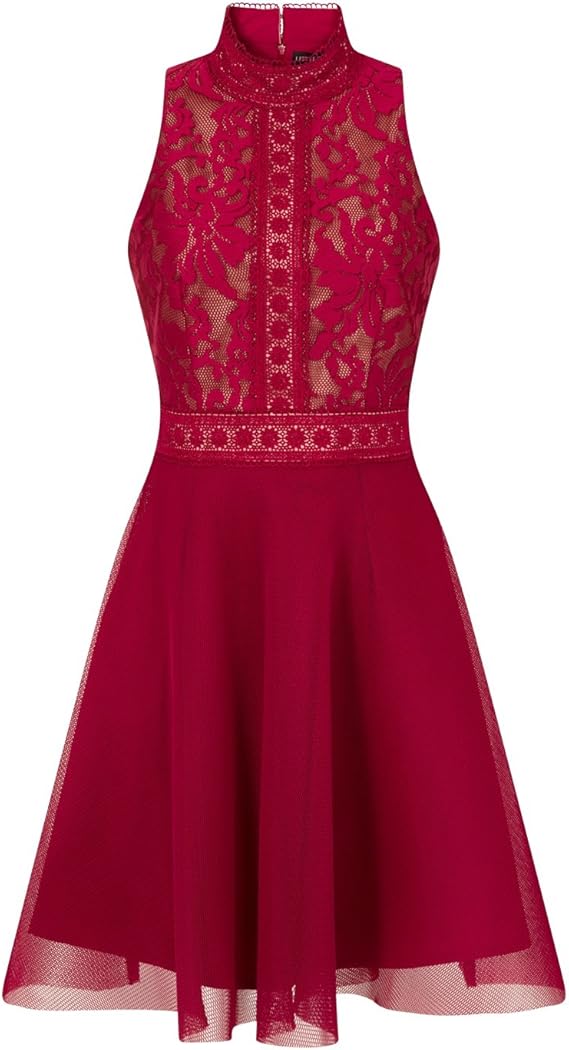 Amazon リトル ミストレス Little Mistress レディース ハイネック レース ワンピース パーティードレス 14 ベリー イブニングドレス 通販