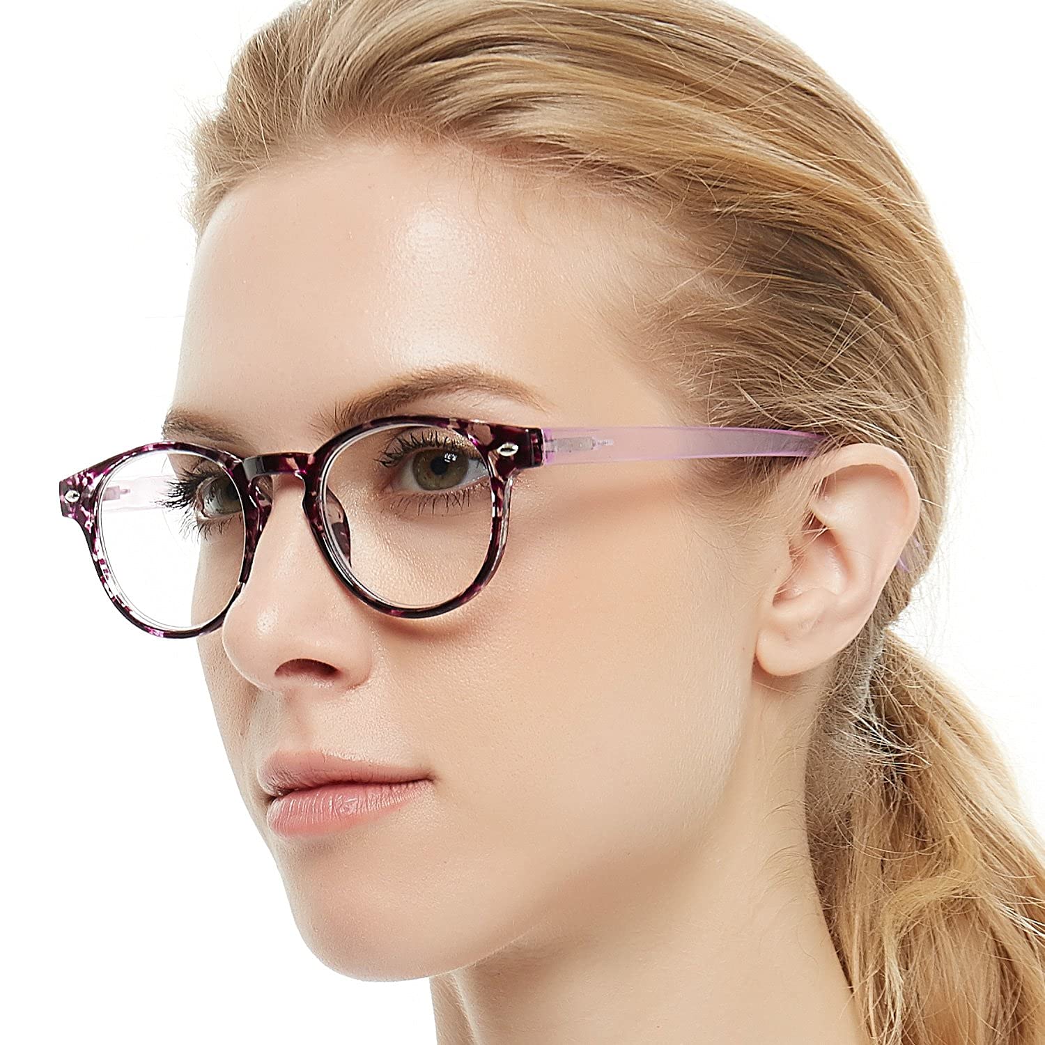 OCCI CHIARI Stylish Womens Reading Glasses 4.0 Lightweight Readers Magnifying Glasses for Women Spring Hinge (Purple,400 — image 1