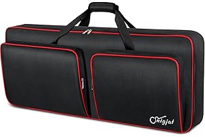 SNIGJAT 49 Key Keyboard Case Soft, Piano Bag with Padded Pockets for Instrument Parts and Accessories, Waterproof Keyboard Bag with Handle and Adjustable Shoulder Straps (Interior: 33.5"x 12.4"x3.9")