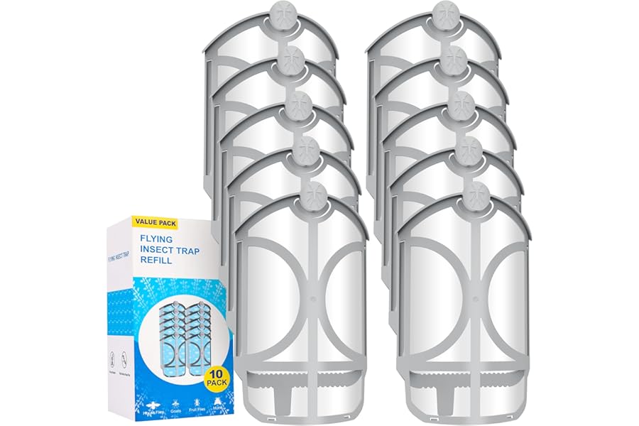 10 Pack Flying Trap Refills Compatible with zzevo Flying Insect Trap Refill, Insect Replacement Kit for M364 M364A and Max Fully Compatible Size (10 Pcs Refill) (10)