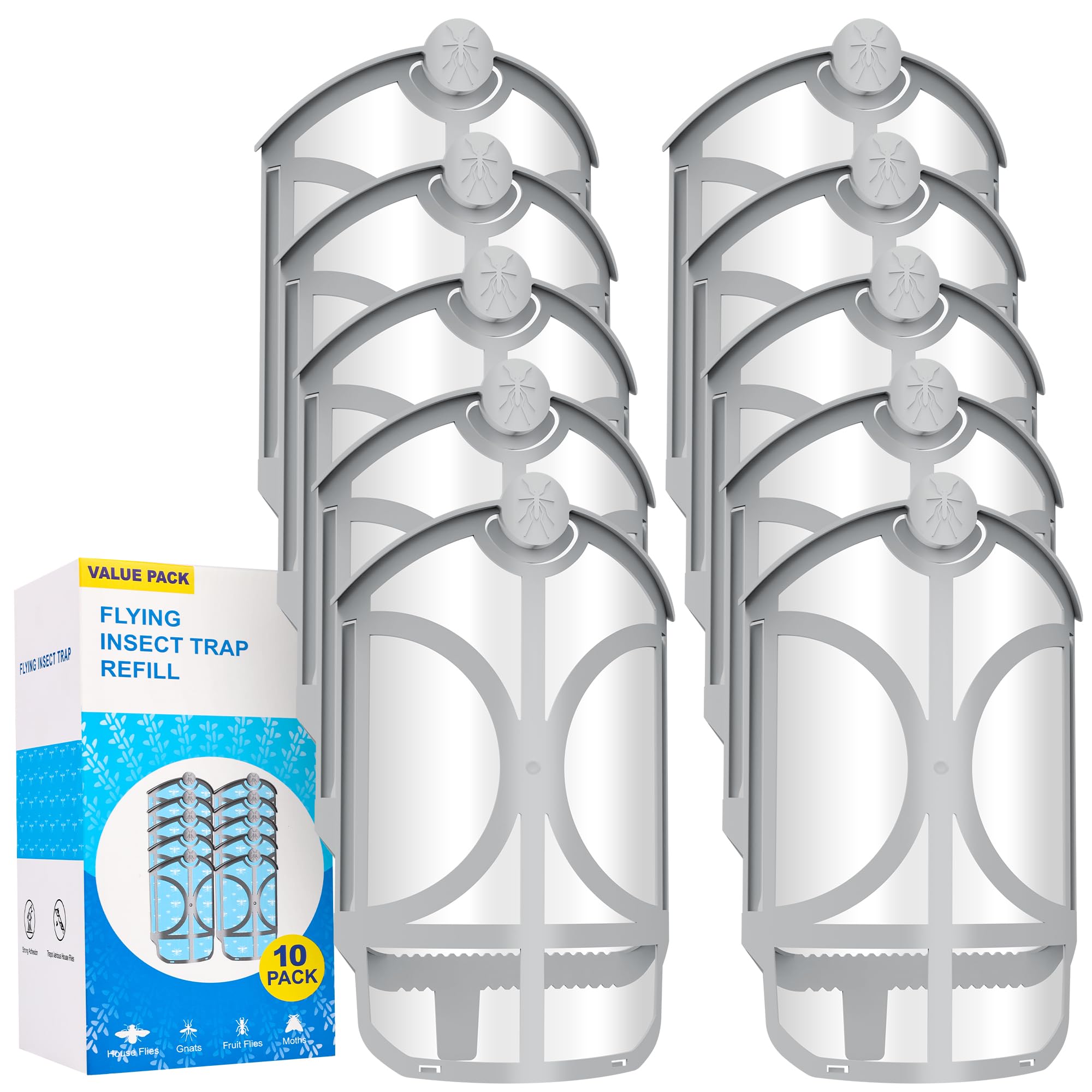 Photo 1 of 10 Pack Flying Trap Refills Compatible with zzevo Flying Insect Trap Refill, Insect Replacement Kit for M364 M364A and Max Fully Compatible Size (10 Pcs Refill)