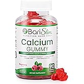BariSlim Bariatric Calcium Gummies - Specially Formulated Bariatric Vitamins for Patients After Weight Loss Surgery - Supports Energy Levels & Bone Health | Raspberry (90 Vegan Gummies)