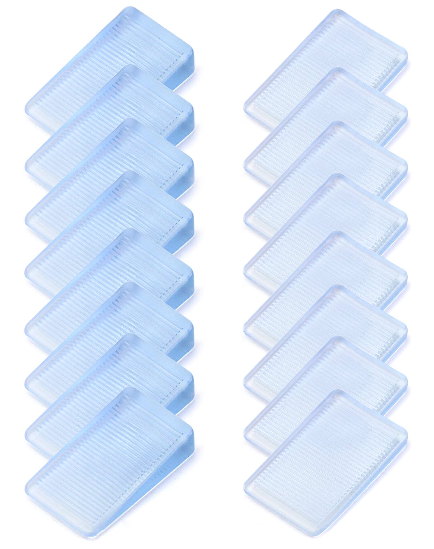 QWORK 16 Pcs Furniture Leveling Wedge, Transparent Leveling Shims Non-Slip Furniture Pads Wedges 2 Height Available (5mm,10mm)