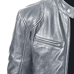 SWJGLITTR Men Slim Fit Motorcyle Leather Jacket