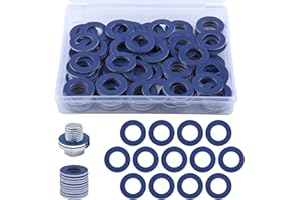 GOLD DEER 100Pcs Aluminum Oil Drain Plug Gaskets Oil Drain Plug Gasket Washer Premium Oil Drain Plug Gasket Assortment for To