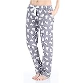 PajamaMania Women's Cotton Flannel Pajama PJ Pants with Pockets