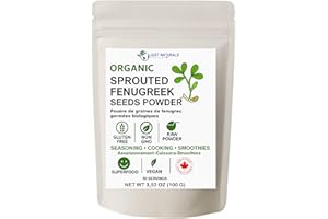 Organic Sprouted Fenugreek Seeds Powder, Raw, Non-GMO, Gluten-Free, No Added Sugar, No Preservatives, No Sulphites, No Maltod