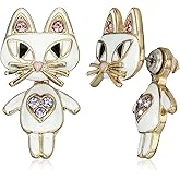 Betsey Johnson Cat Front Back Earrings