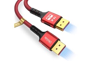 Dbilida VESA Certified DisplayPort 2.1 Cable 15ft, 16K DP 2.0 Cable Supports 80Gbps, 16K@60Hz, 8K@120Hz, 4K@240Hz, 2K@360Hz H