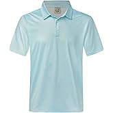 Hardaddy Men's Stripe Short Sleeve Casual Polo Shirts Collared Moisture Wicking Dry Fit Performance Golf Shirts
