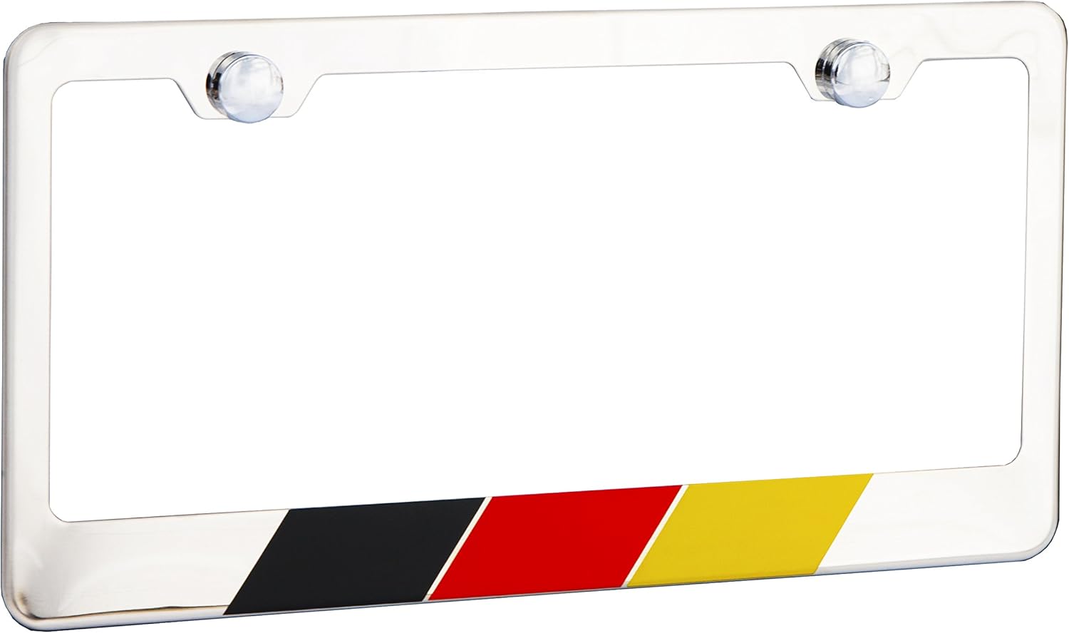 International Tie Germany, German Flag License Plate Frame, Chrome High Grade 304 Stainless Steel …