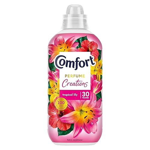 Comfort Perfume Creations Tropical Lily Fabric Conditioner Softener with Motion-Activated Fragrance Technology 100 Days of Freshness 30 washes (900 ml)