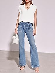 Saodimallsu Womens V Neck Sweater Vest Oversized