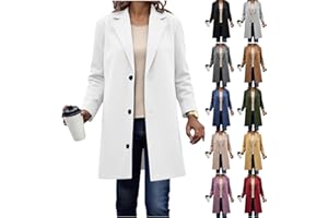 QotLoyi Trench Coat Women Trendy Single Breasted Wool Coats Casual Notched Lapel Collar Peacoat Long Winter Jackets 2025