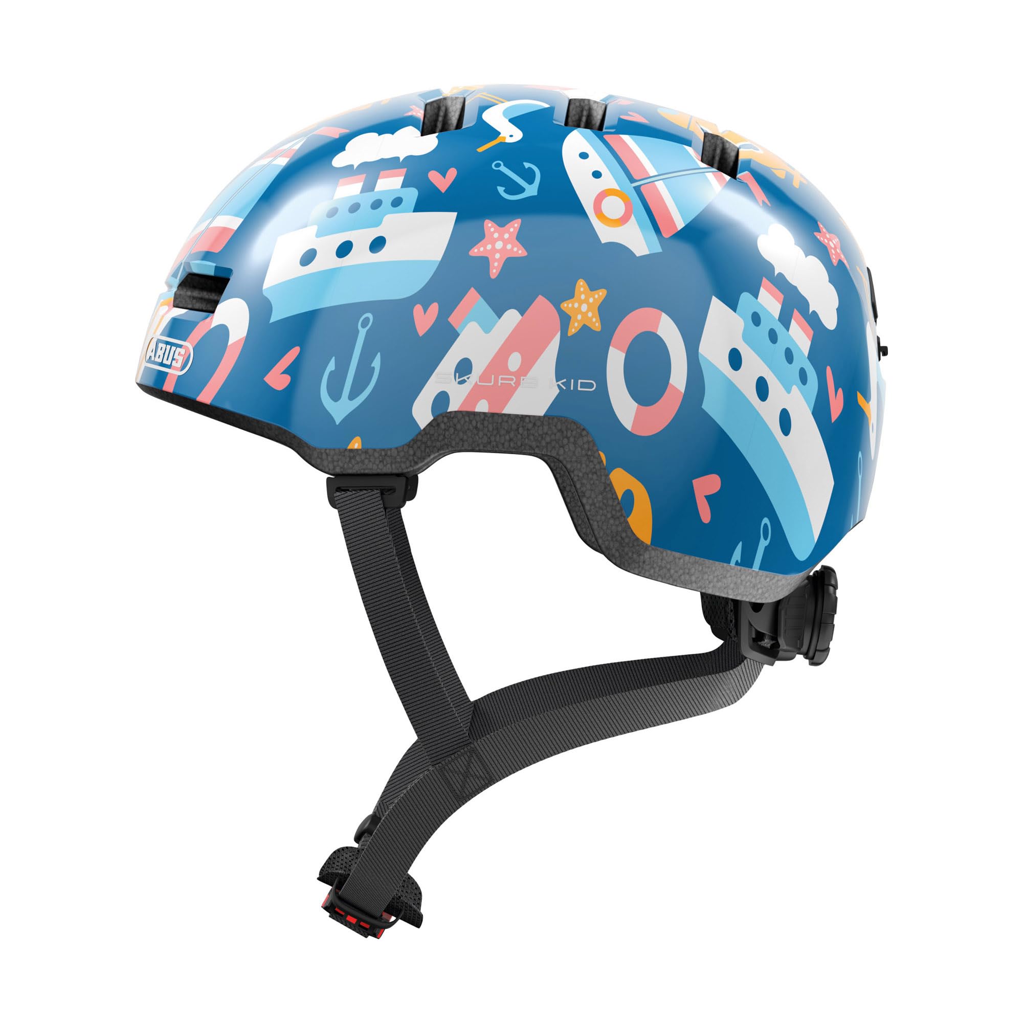 ABUS children's helmet Skurb Kid - robust bike helmet in skate style with room for a ponytail and various designs - for girls and boys - blue, size M