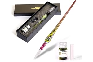 Aokuy Glass Dip Pen Set,Calligraphy Pen,Crystal Signature Pen for Art, Writing, Signatures -Decoration and Business Gift