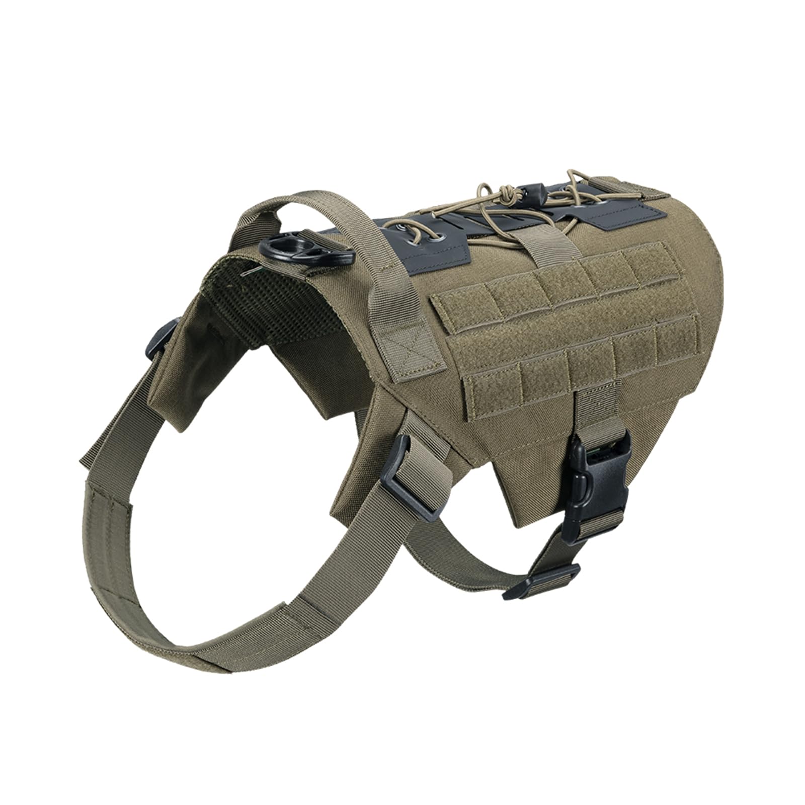 EXCELLENT ELITE SPANKER Tactical Molle Dog Vest Adjustable No-Pull Military Patrol Service Dog Harness Training Hunting Vest with Handle(RGN-M)