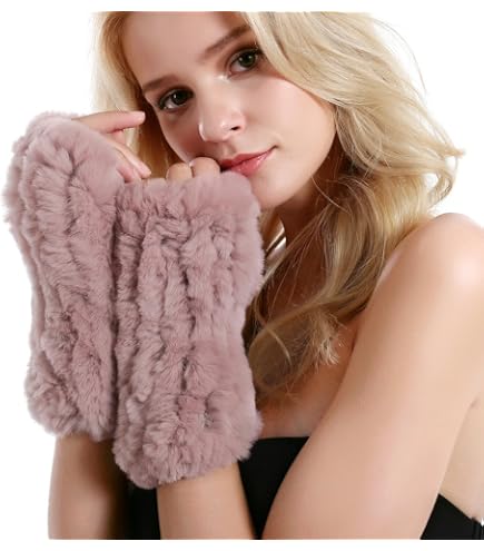 ?Yuhe2018cw Fur Headband Women Pink Rabbit Winter Neck Warmer Real ScarfMuffler Pink Fur Earmuffs, Real Fur Ear Warmer, Girls Earmuffs  main image 4