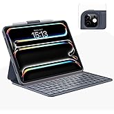 Magitype Case with Keyboard Compatible for iPad Pro 11 inch(M4/ M5): Bluetooth Wireless Magnetic Stand Rechargeable Keyboard with Pencil Holder (Light Grey)