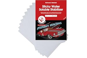 POOLIN Richword Selected 10PCS 8.5"x11" Water Soluble Stabilizer for Embroidery,Printable Wash Away Stick and Stitch Embroidery Paper Ideal for Hand and Machine Embroidery