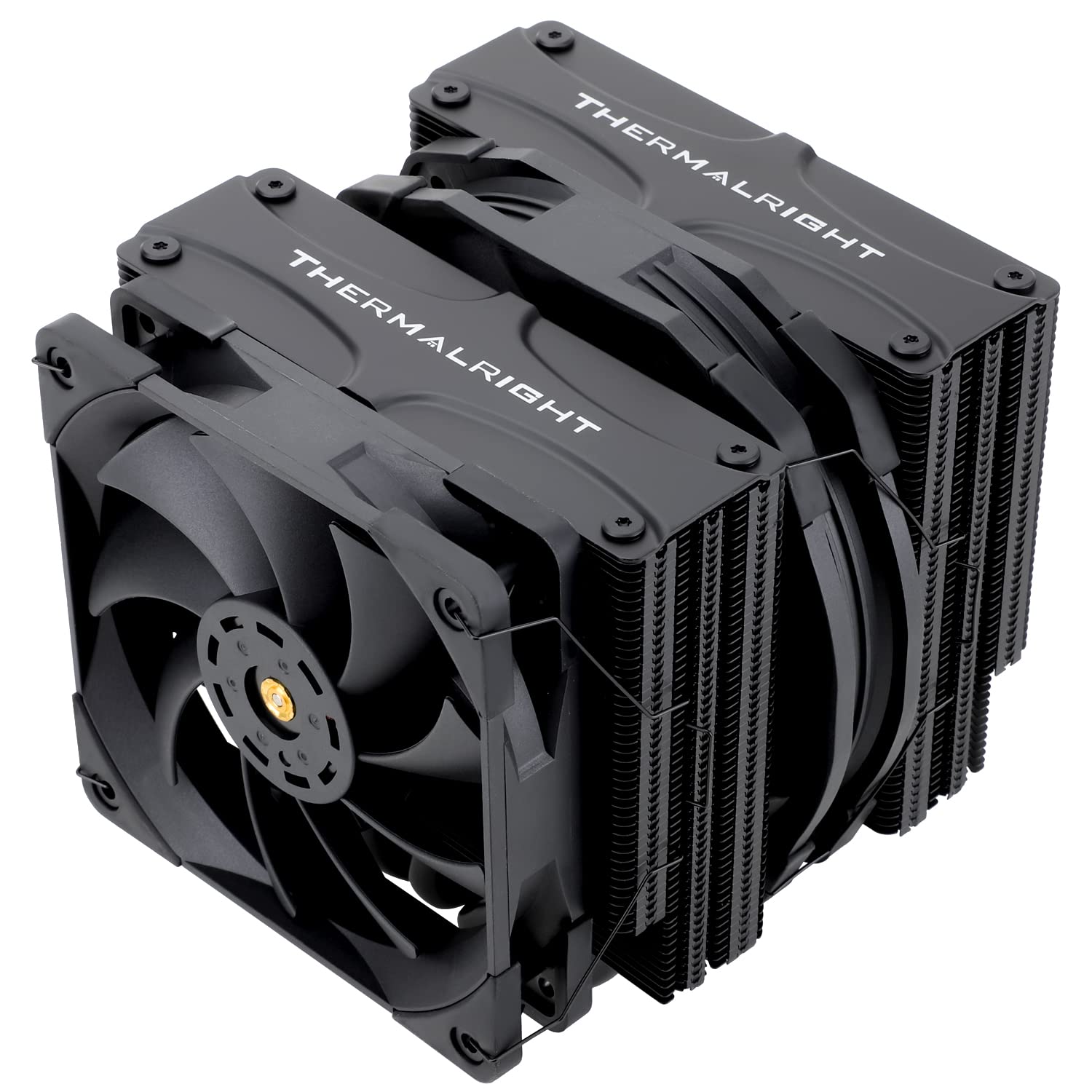FC140 Black CPU Cooler Dual Towers and Dual Fans, 5 * 8mm Heat Pipes, 4Pin PWM Fan with S-FDB Bearing, for AMD AM4/AM5 Intel 1150/1151/1200/2011/2066/1700