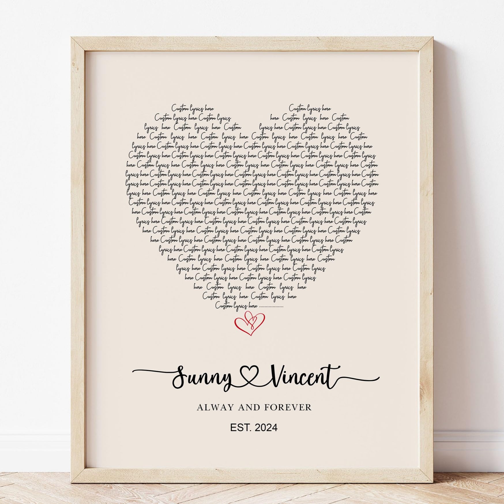 Custom Song Lyrics UNFRAMED Poster - Personalized