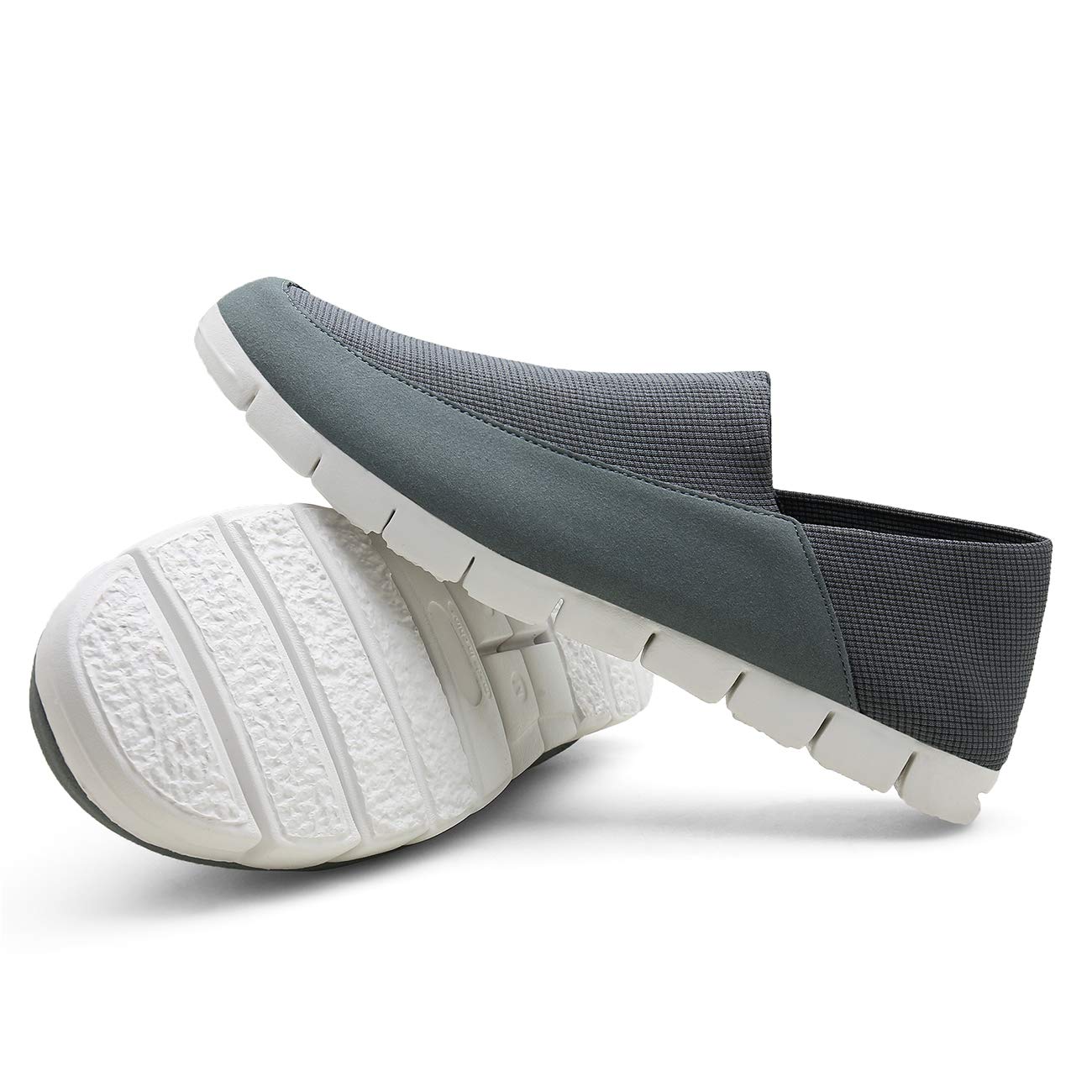 QLEYO Men\'s Slip on Shoes Lightweight Loafers Men’s Casual Canvas Shoes for Driving Walking Outdoor LRX001-M4-46