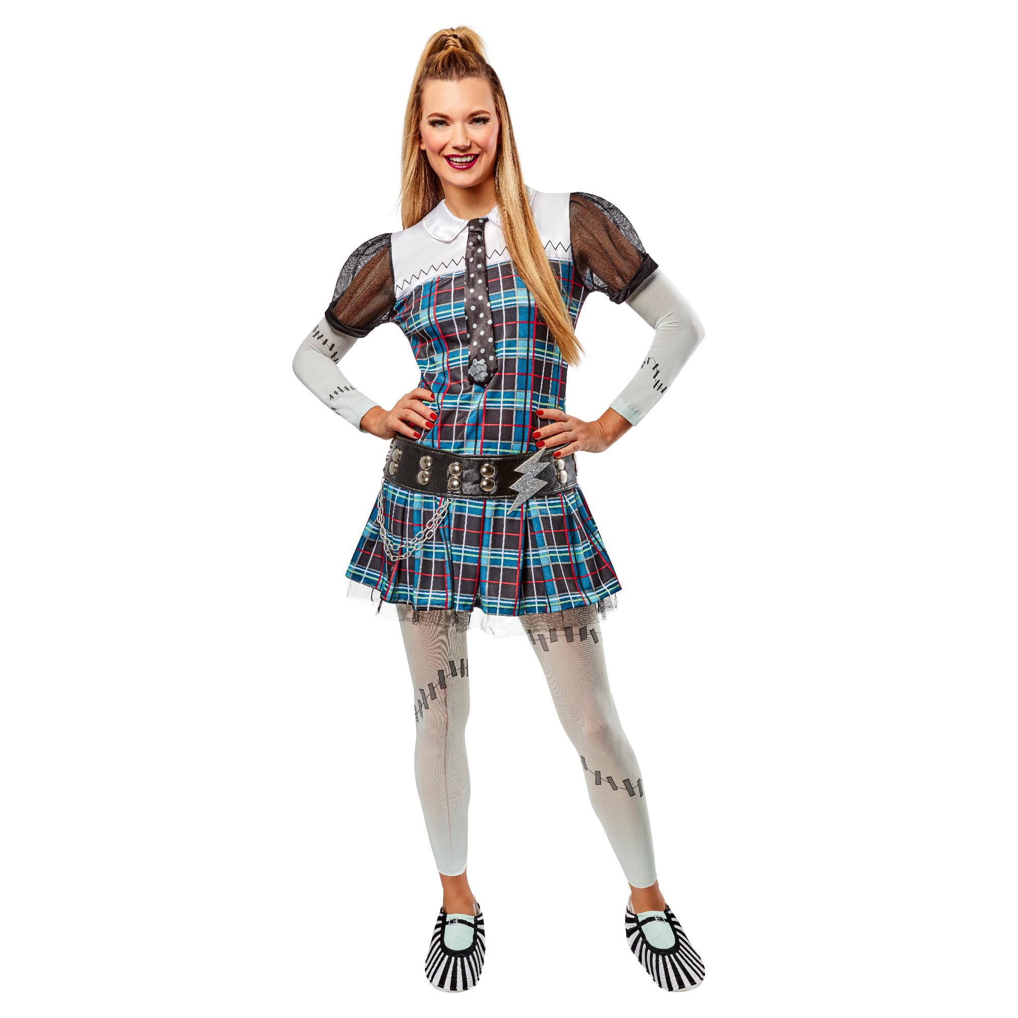 Rubies 1000684M000 Frankie Stein Adult Costume Monster High Fancy Dress, Women, Multicoloured, UK 14-16 Halloween