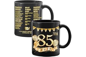 Greatingreat 1939 Old Time Information-85th Birthday Mug, Happy 85 Birthday Party, Turning 85 Birthday, 85th Bday For Her & Him, Eighty-five Birthday Mug, Milestone Birthday