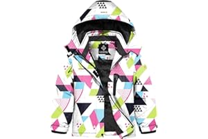 GEMYSE Girl's Waterproof Ski Snow Jacket Hooded Fleece Lined Windproof Winter Jacket