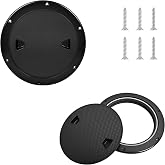 Xpokcai 4"/6"/8" Boat Round Deck Plate Inspection Hatch，Deck Plates for Boats，Non-Slip Boat Hatch, Suitable for Ships, RV, Outdoor Facilities, ABS White Plastic, Attached 316 Stainless Steel Screw