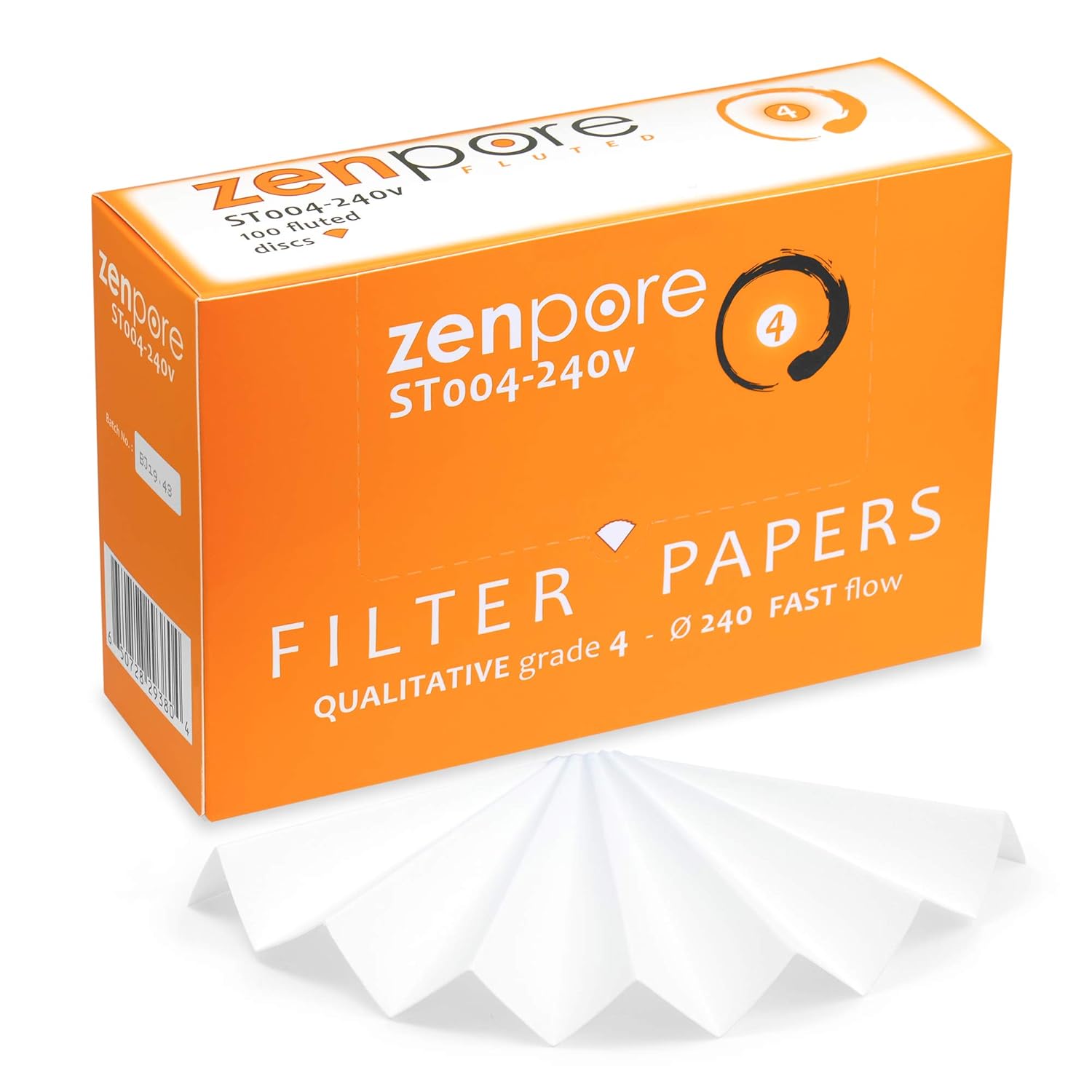 15 cm Fluted Filter Paper Qualitative Grade 4 Folded PrePleated