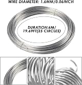 SULIVES Electroplated Iron Wire 1.6mm 6m Bendable Heavy Duty Steel for Crafts view 2